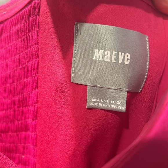 Anthropologie Maeve Womens Size 4 Pink Brin Strapless Cropped Tie Front Jumpsuit - Picture 4 of 10